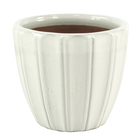 Cache-pots en céramique émaillée blanc - D.26xH.23,5